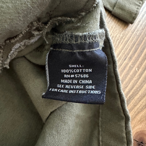 Kids Me Jane Utility Jacket Green Gold Size 7 Button Front Drawstring Heart - Picture 5 of 5